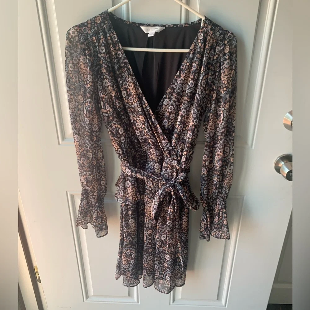 Lauren Conrad long sleeve blue & pink floral dress size XS - Picture 1 of 5
